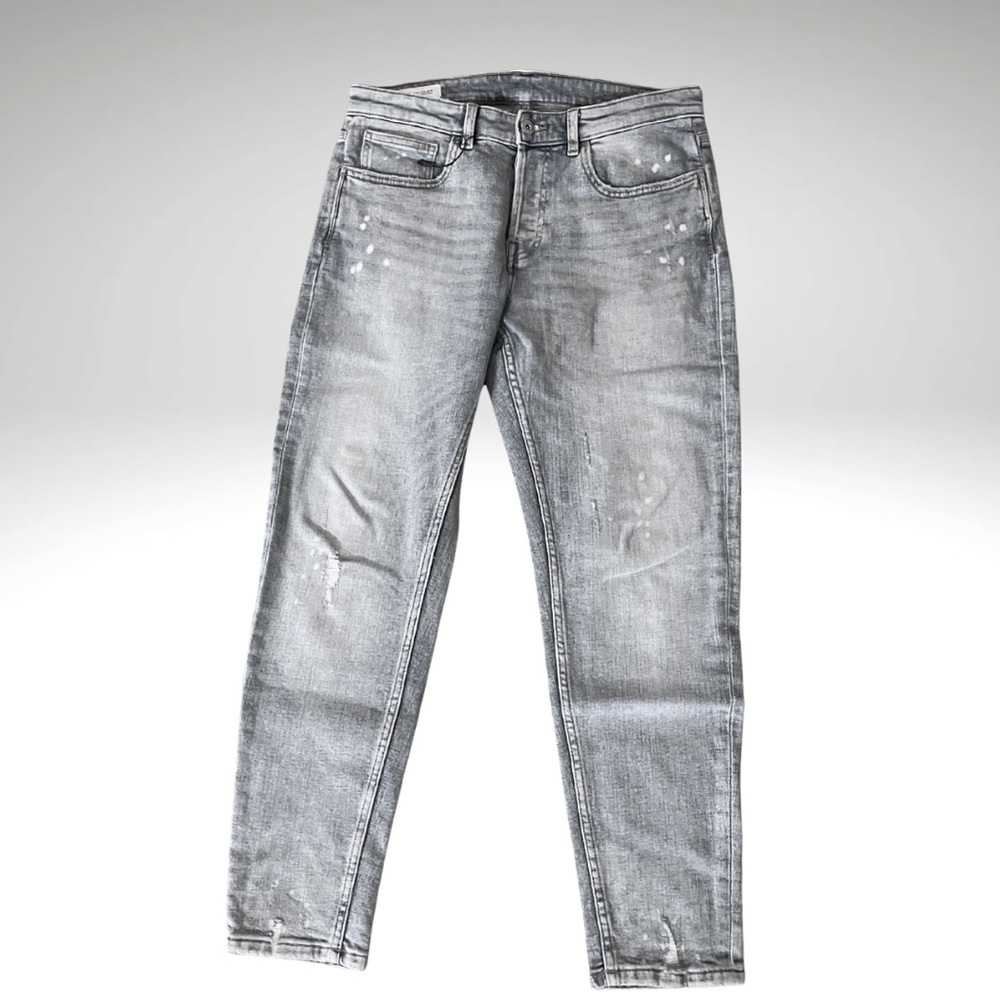 Zara Men's Light Gray Washed Jeans